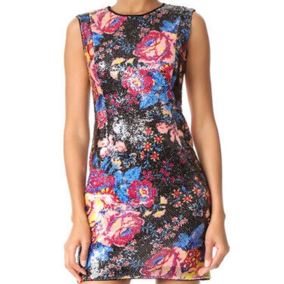 DVF Bournier Floral Sequin Sleeveless Mini Dress - Picture 2 of 4